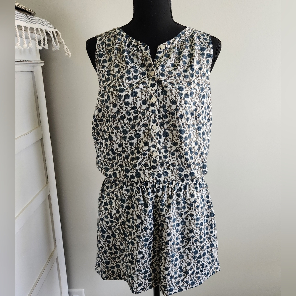 ANN TAYLOR LOFT FLORAL SLEEVELESS ROMPER